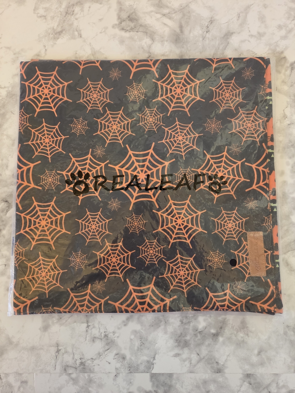 Halloween Dog Bandanas 2 Pack, Pumpkin and Spider Web Bandanas XL